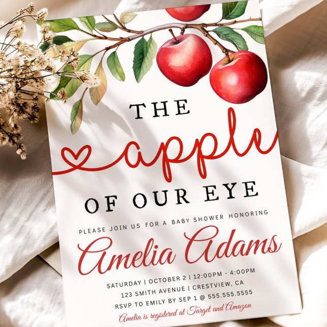 Fall Baby Shower-inbjudan, äpple från Öga Baby Inbjudningar (Skapare uppladdad)