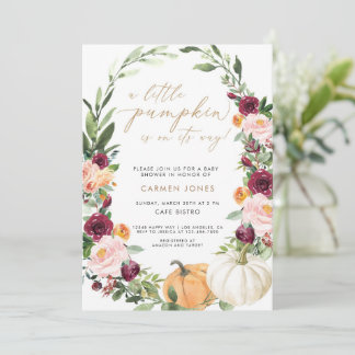 Fall Baby Shower-inbjudan, lite pumpinv Inbjudningar