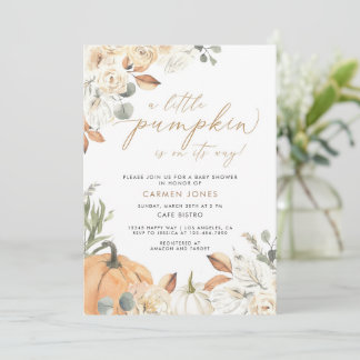 Fall Baby Shower-inbjudan, lite pumpinv Inbjudningar