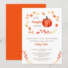 Fall Baby Shower Little Pumpkin Autumn Foliage