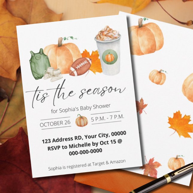 Fall Baby Shower, Little Pumpkin, Gender Neutral Inbjudningar (Skapare uppladdad)