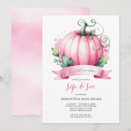 Fall Baby Shower Little Pumpkin Sip och See Inbjudningar