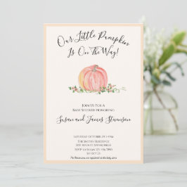 Fall Baby Shower Little Pumpkin Thmet Inbjudningar