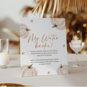 Fall Baby Shower My Vatten Fattig Sign Poster