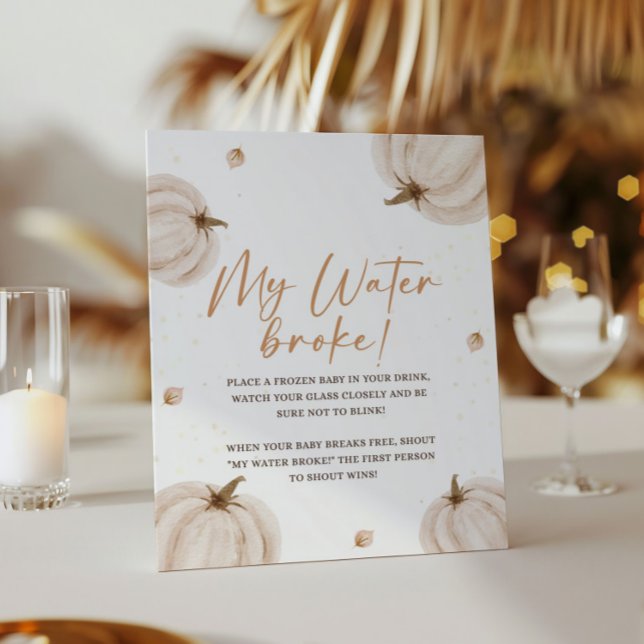 Fall Baby Shower My Vatten Fattig Sign Poster (Skapare uppladdad)