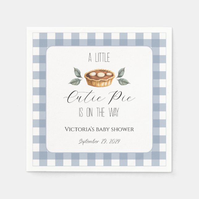 Fall Baby Shower Napkins, Little Cutie Pie Napkins Pappersservett (Framsidan)