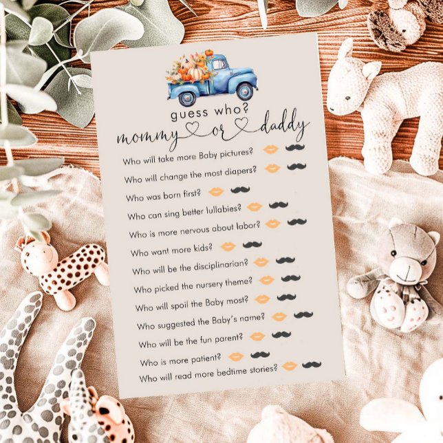 Fall Baby Shower Pumpkin Lastbil "gissa vem"-spel (Skapare uppladdad)
