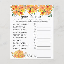Fall Baby Shower | Pumpkin Pris gissel - spel