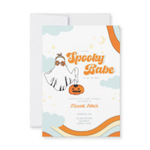 Fall Baby Shower Retro Ghost Groovy Baby Shower in