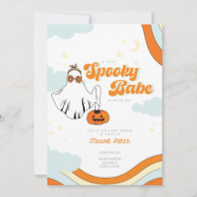 Fall Baby Shower Retro Ghost Groovy Baby Shower in