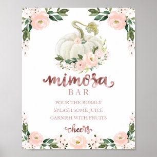 Fall Baby Shower Rosa Guld Mimosa Pub-tecken Poster