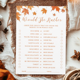 Fall Baby Shower, skulle hon hellre byta jokerteck Inbjudningar