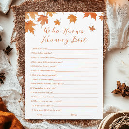 Fall Baby Shower som känner till bästa spelkort fö Inbjudningar