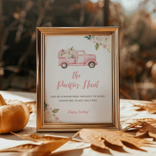 Fall Baby Shower-spel Poster Nappar Hunt