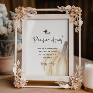 Fall Baby Shower-spel Poster Nappar Hunt