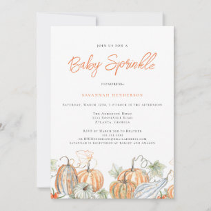 Fall Baby Shower Sprinkle Pumpkin Inbjudningar