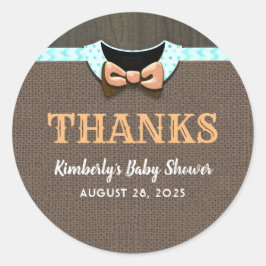 Fall Baby Shower Tack Classic Round Sticker Runt Klistermärke