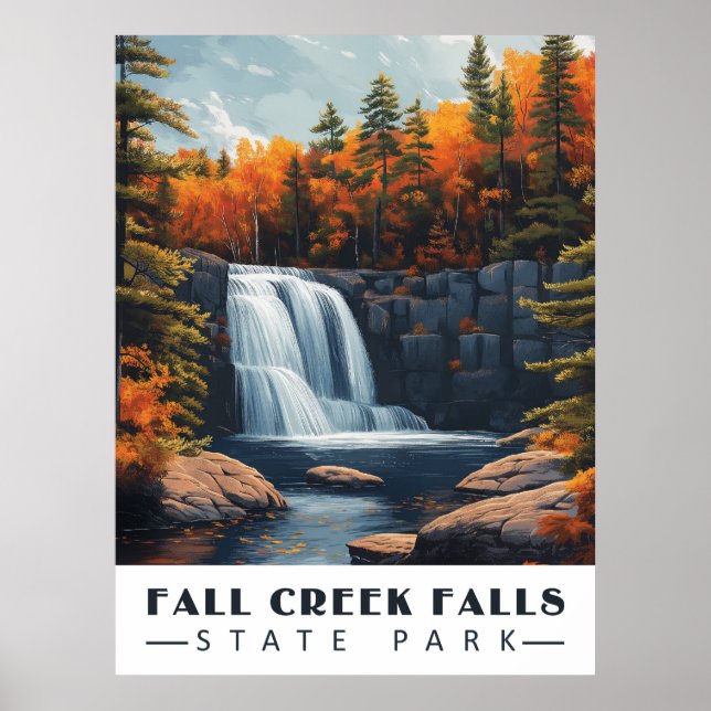 Fall Bäck Falls: Serenity in the Tennessee Vild Poster (Framsidan)