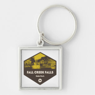 Fall Bäck Falls State Park, Tennessee Fyrkantig Silverfärgad Nyckelring