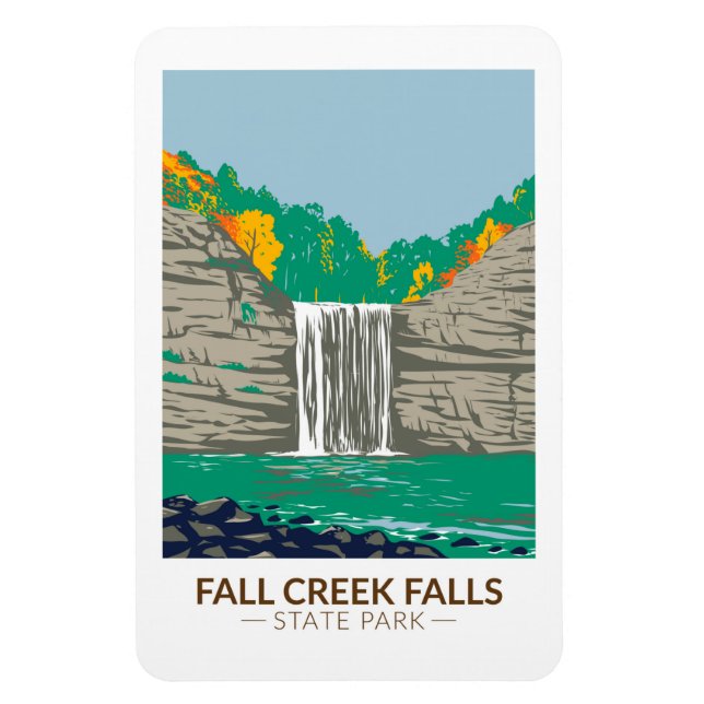 Fall Bäck Falls State Park Tennessee Vintage Magnet (Vertikal)