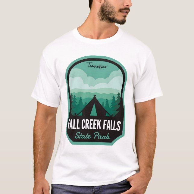 Fall Bäck Falls State Park TN Camping T Shirt (Framsida)
