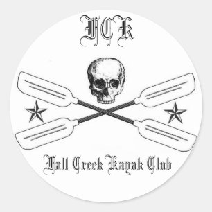Fall Bäck Kayak Logotyp Sticker Runt Klistermärke