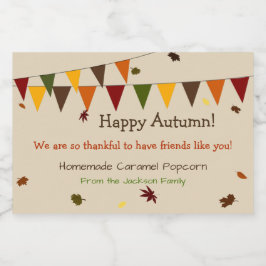 Fall Banner Treat-etikett Mat Etiketter