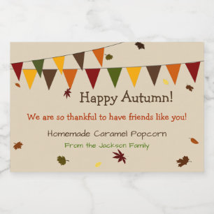Fall Banner Treat-etikett Mat Etiketter