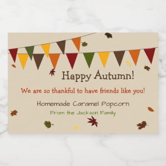 Fall Banner Treat-etikett Mat Etiketter