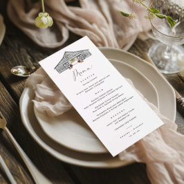 Fall Barn med Pumpkins Bröllop Menu Meny