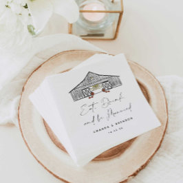 Fall Barn Pumpkins Bröllop Quote Pappersservett