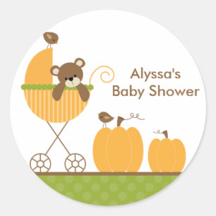 Fall Barnvagn Baby Shower Stickers Runt Klistermärke
