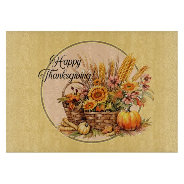 Fall Basket, Blommor, Pumpkins, Maize Round (Framsidan)