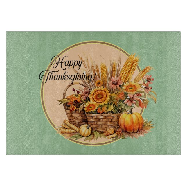 Fall Basket, Blommor, Pumpkins, Maize Round (Framsidan)