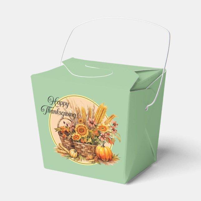 Fall Basket, Blommor, Pumpkins, Thanksgiving av ma Presentaskar (Framsidan Sidan)