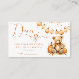 Fall Bear Babydusch Diaper raffle biljett Tilläggskort