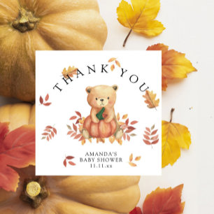 Fall Bear med pumpa - tack Kort