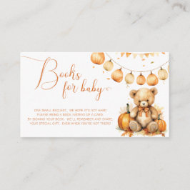 Fall Bear Pumpkin Bokar för baby biljett Tilläggskort