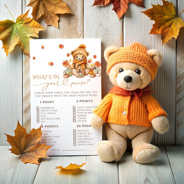 Fall Bear Whts in your Purpure Baby Shower Game (Skapare uppladdad)