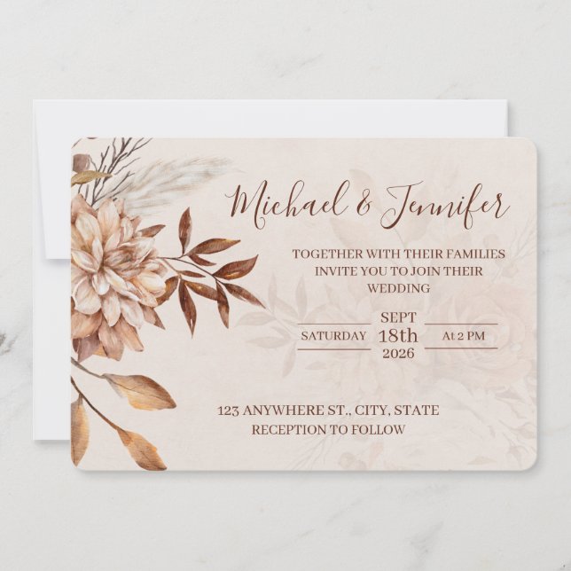 Fall Beauty Wedding Invitations  Inbjudningar (Framsida)