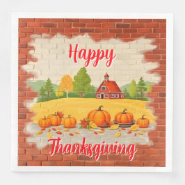 Fall Beval Trendig Happy thanksgiving Pappersservett