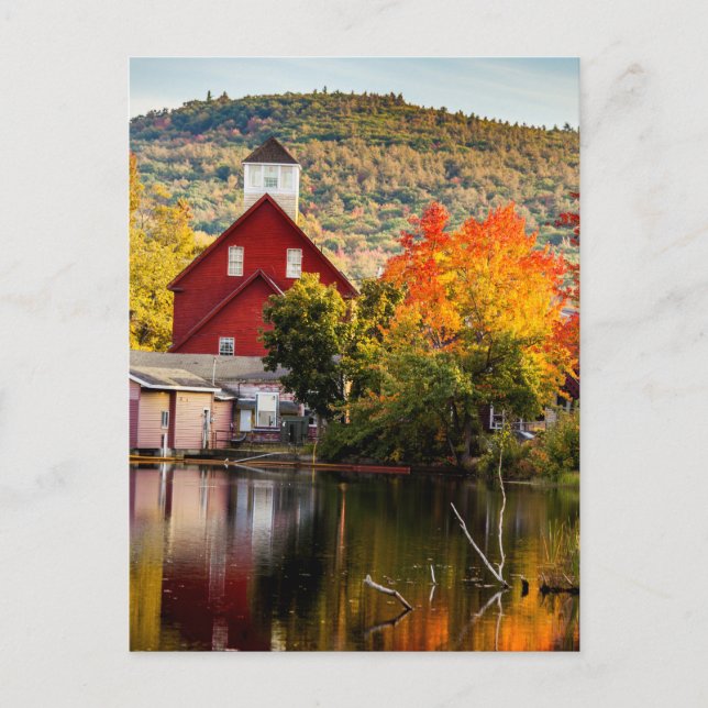 Fall Bild Grist Mill Ashland New Hampshire Vykort (Framsida)