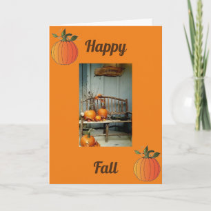 FALL BILD MED HAPPY THANKSGIVING och FALL ÖNSKEMÅL Helgkort