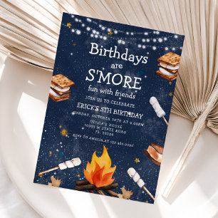 Fall Birthday är Smores Roligt Campfire Inbjudningar