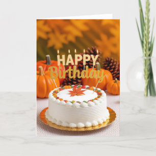 Fall Birthday Card, Fall Birthday, Autumn Card Helgkort
