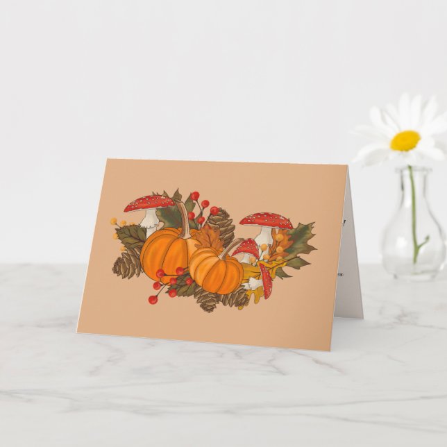 Fall Birthday Card för att anpassa meddelandet Kort (Liten växt)
