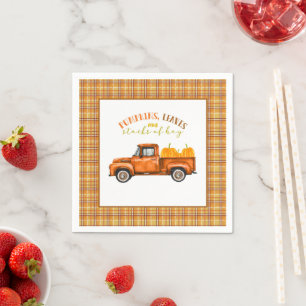 Fall Birthday Lastbil Napkin Pappersservett
