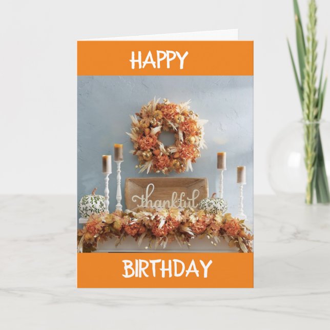 **FALL** BIRTHDAY & THANKFUL FOR **MY MAMMA** CARD KORT (Framsida)