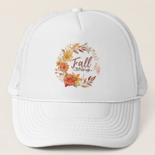 Fall Blesser - Utandning av Höst löv och Blommigt Keps