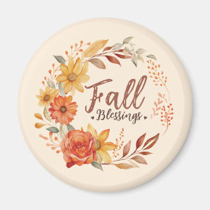 Fall Blesser - Utandning av Höst löv och Blommigt Magnet